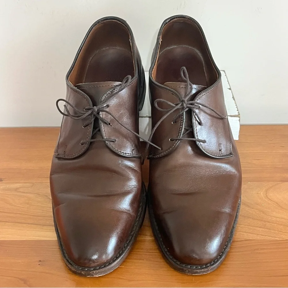 Allen Edmonds Kenilworth Brown Leather Derby Shoes Mens 9.5 D‎ Dress Bluchers